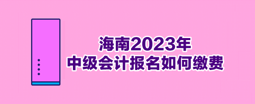 海南2023年中級會計報名如何繳費(fèi)