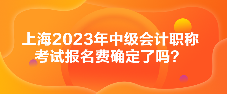 上海2023年中級(jí)會(huì)計(jì)職稱考試報(bào)名費(fèi)確定了嗎？