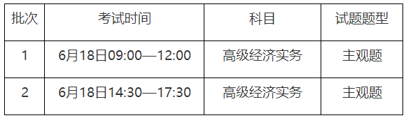 重慶2023高級經濟師考試時間