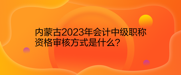 內(nèi)蒙古2023年會(huì)計(jì)中級(jí)職稱資格審核方式是什么？