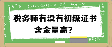 稅務(wù)師有沒有初級證書含金量高？