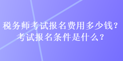 稅務師考試報名費用多少錢？考試報名條件是什么？