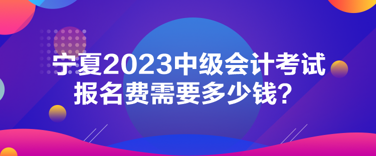 寧夏2023中級會計考試報名費需要多少錢？