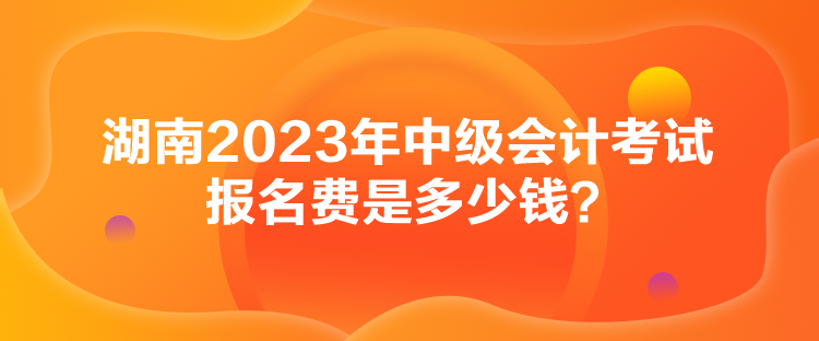 湖南2023年中級會計考試報名費(fèi)是多少錢？