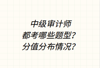 中級審計師都考哪些題型？分值分布情況？