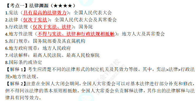 2023年注會(huì)《經(jīng)濟(jì)法》第1章高頻考點(diǎn)1：法律淵源6