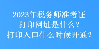 2023年稅務(wù)師準(zhǔn)考證打印網(wǎng)址是什么？打印入口什么時(shí)候開通？