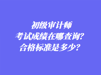 初級(jí)審計(jì)師考試成績(jī)?cè)谀牟樵?？合格?biāo)準(zhǔn)是多少？