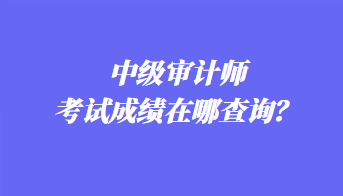 中級審計師考試成績在哪查詢？