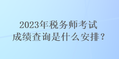 2023年稅務師考試成績查詢是什么安排？