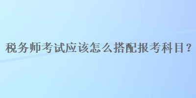 稅務(wù)師考試應(yīng)該怎么搭配報(bào)考科目？