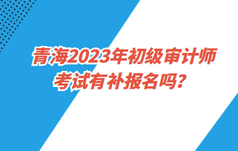 青海2023年初級審計師考試有補報名嗎？