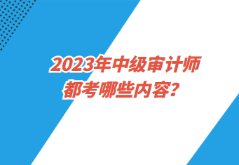 2023年中級審計師都考哪些內(nèi)容？