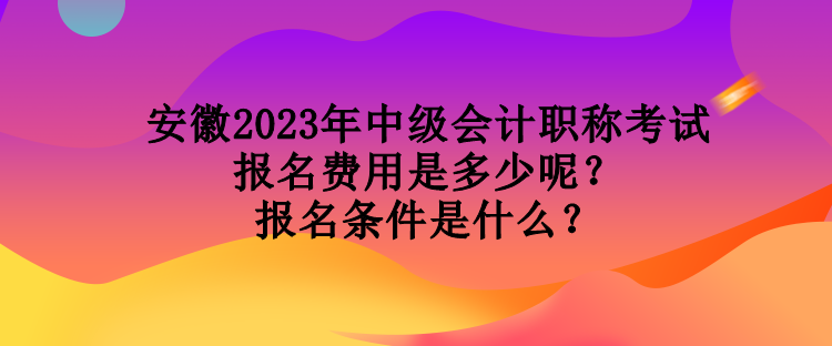 安徽2023年中級(jí)會(huì)計(jì)職稱考試報(bào)名費(fèi)用是多少呢？報(bào)名條件是什么？