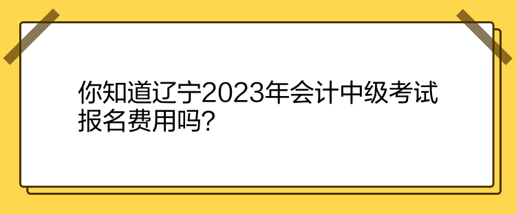 你知道遼寧2023年會計中級考試報名費(fèi)用嗎？