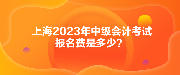 上海2023年中級會計考試報名費是多少？