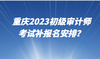 重慶2023初級審計師考試補報名安排？