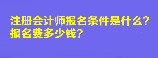 2023年注冊會(huì)計(jì)師報(bào)名條件是什么？報(bào)名費(fèi)多少錢？