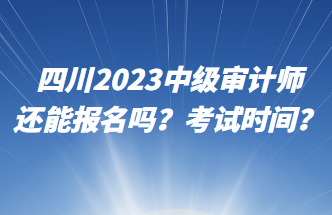 四川2023中級審計師還能報名嗎？考試時間？