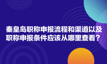 秦皇島職稱申報(bào)流程和渠道以及職稱申報(bào)條件應(yīng)該從哪里查看？