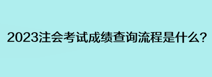 2023注會考試成績查詢流程是什么？