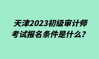 天津2023初級(jí)審計(jì)師考試報(bào)名條件是什么？