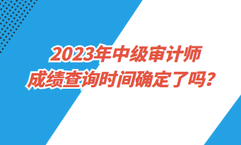 2023年中級(jí)審計(jì)師成績(jī)查詢(xún)時(shí)間確定了嗎？