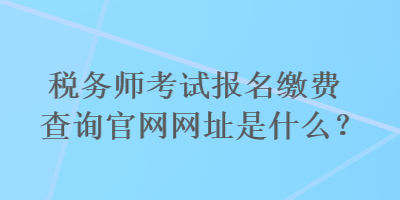 稅務(wù)師考試報(bào)名繳費(fèi)查詢官網(wǎng)網(wǎng)址是什么？