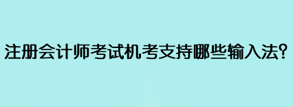 注冊(cè)會(huì)計(jì)師考試機(jī)考支持哪些輸入法？