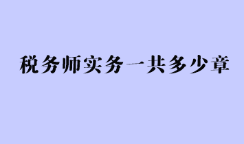 稅務(wù)師實(shí)務(wù)一共多少章？