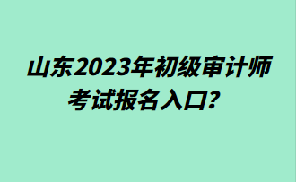 山東2023年初級審計(jì)師考試報(bào)名入口？