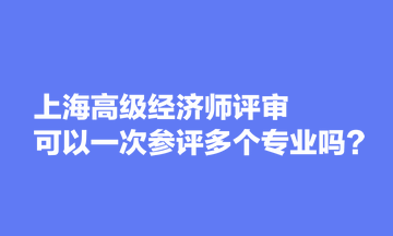 上海高級(jí)經(jīng)濟(jì)師評(píng)審可以一次參評(píng)多個(gè)專(zhuān)業(yè)嗎？