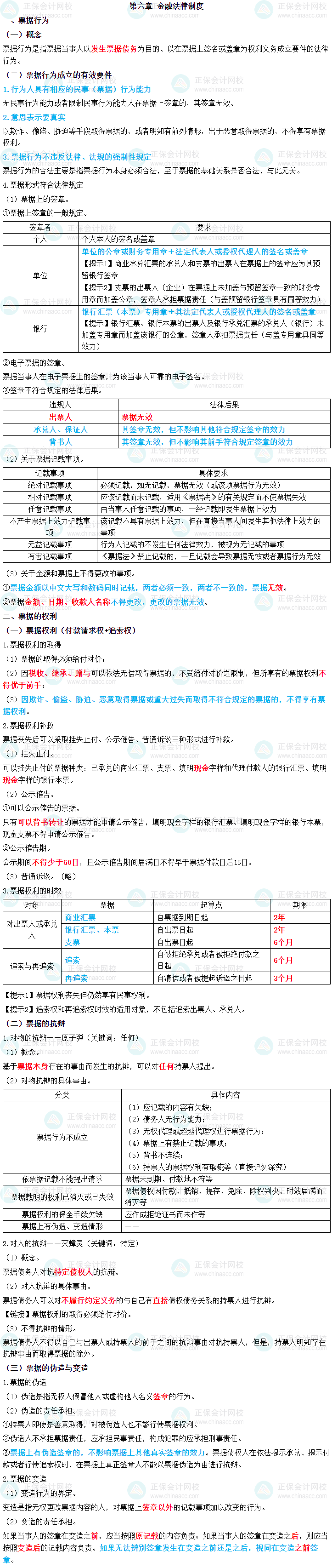 2023年中級會計職稱《經(jīng)濟(jì)法》三色筆記第六章：金融法律制度