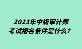 2023年中級審計師考試報名條件是什么？