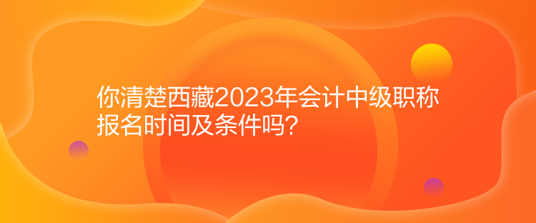 你清楚西藏2023年會(huì)計(jì)中級(jí)職稱報(bào)名時(shí)間及條件嗎？