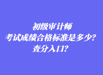 初級審計師考試成績合格標準是多少？查分入口？