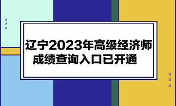 遼寧2023年高級(jí)經(jīng)濟(jì)師成績(jī)查詢?nèi)肟谝验_(kāi)通