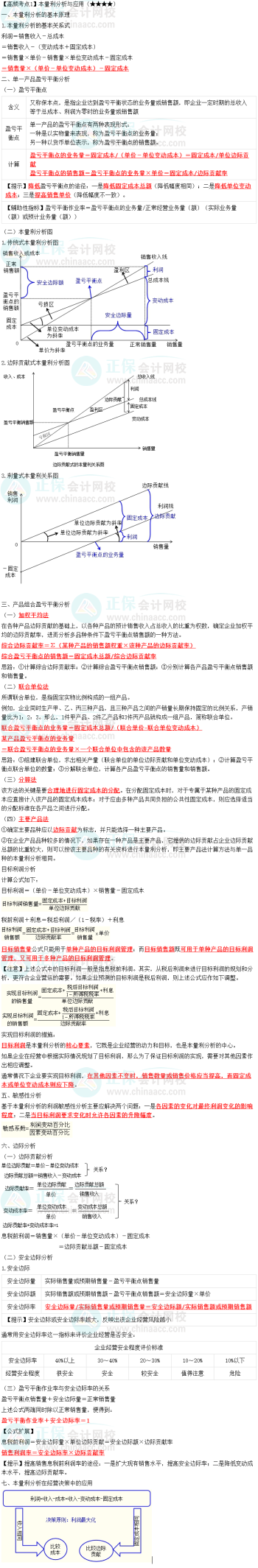 2023中級會計職稱《財務(wù)管理》高頻考點：本量利分析與應(yīng)用