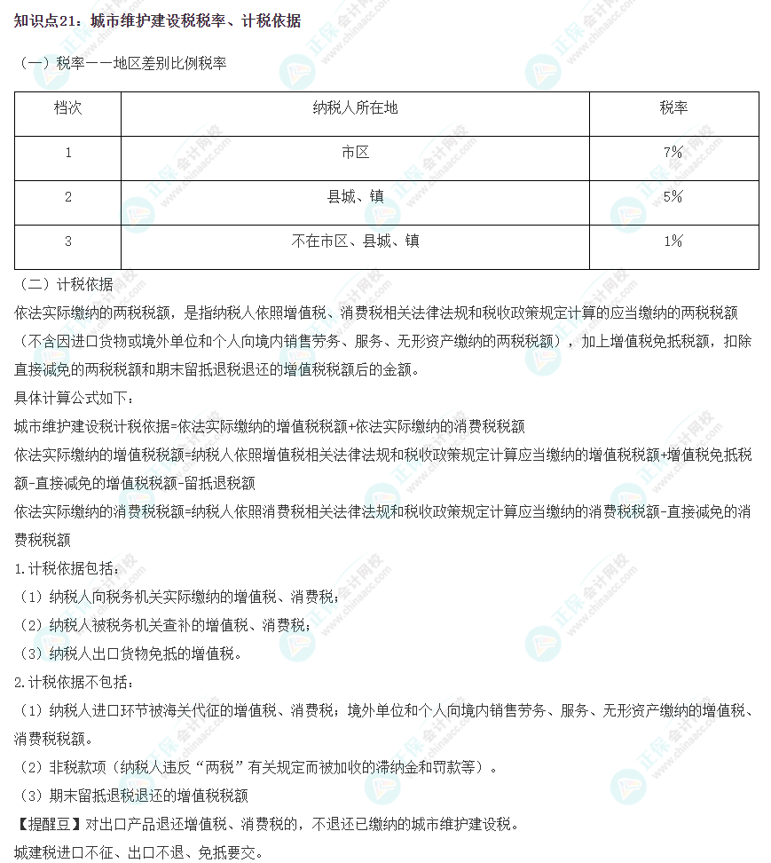 2023注會(huì)《稅法》沖刺階段易錯(cuò)易混知識(shí)點(diǎn)（二十一）