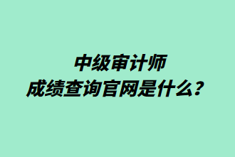 中級審計(jì)師成績查詢官網(wǎng)是什么？