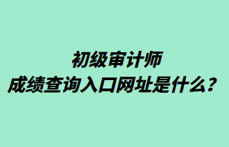 初級(jí)審計(jì)師成績(jī)查詢?nèi)肟诰W(wǎng)址是什么？