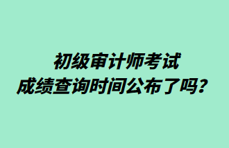 初級(jí)審計(jì)師考試成績(jī)查詢時(shí)間公布了嗎？