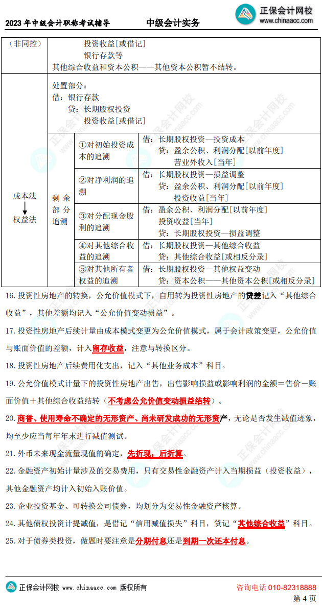 中級(jí)會(huì)計(jì)考前10頁紙4