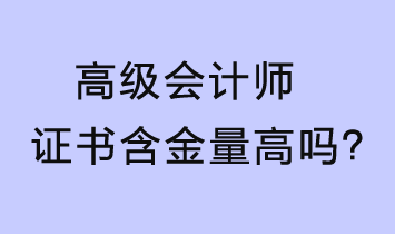 高級(jí)會(huì)計(jì)師證書(shū)含金量高嗎？