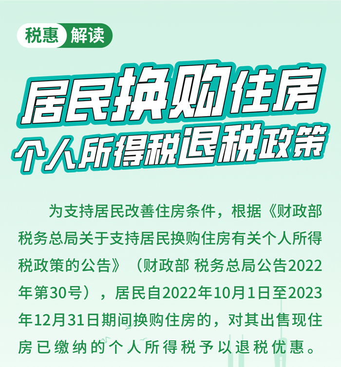 居民換購住房，個人所得稅退稅政策