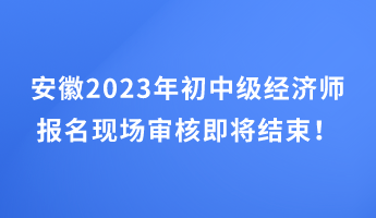 安徽2023年初中級經(jīng)濟(jì)師報名現(xiàn)場審核即將結(jié)束！