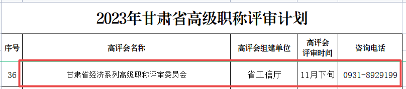 甘肅2023年高級經(jīng)濟師職稱評審計劃