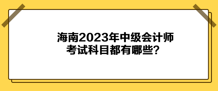 海南2023年中級(jí)會(huì)計(jì)師考試科目都有哪些？