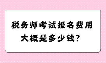 稅務(wù)師考試報名費用大概是多少錢？