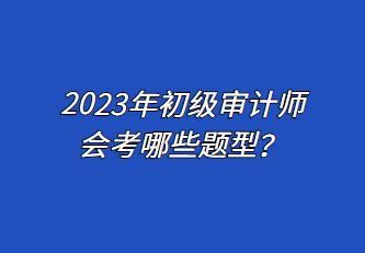 2023年初級審計師會考哪些題型？